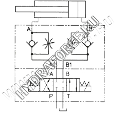 Дроссель гидравлический модульный с обратным клапаном JPQ-312 (Atos, Италия) Cetop8, Ду=25 мм, 300 л/мин